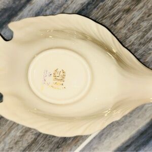 LENOX CHINA DOVE OPEN CANDY DISH Bird-Shape Bowl Cream Ivory 24k Gold Trim